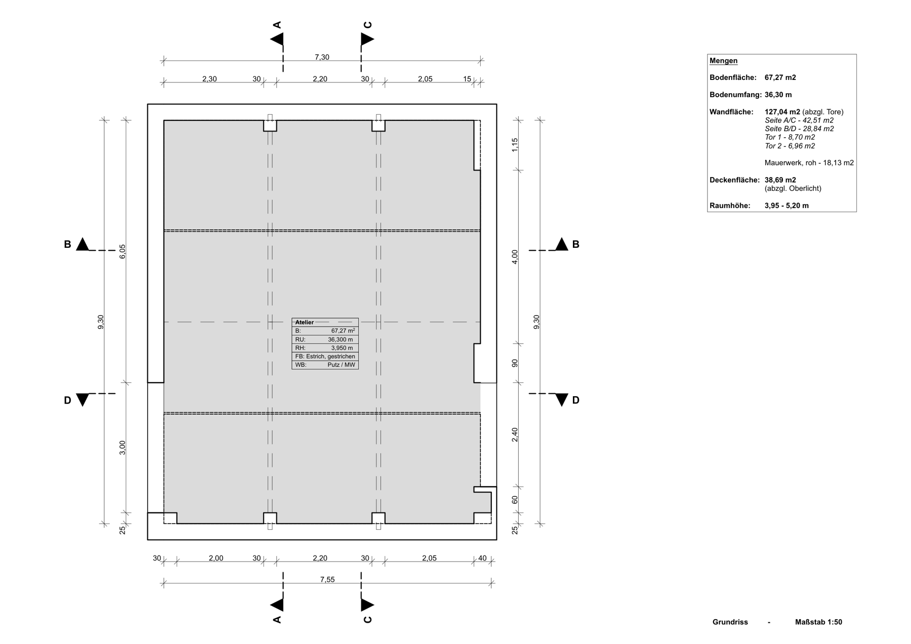 Grundriss des SÜDI-Studios (A3)